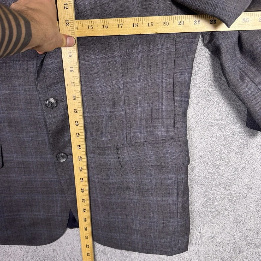 Jos A Bank Reserve Suit Mens 44R 38 Reda 1865 Wool Windowpane 2 Piece Set